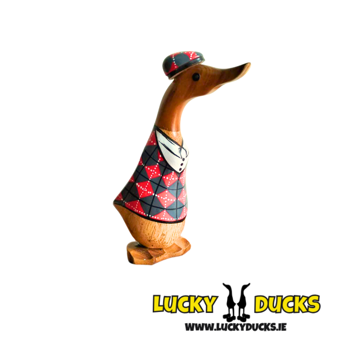 Golfer Duckling Gray & Red