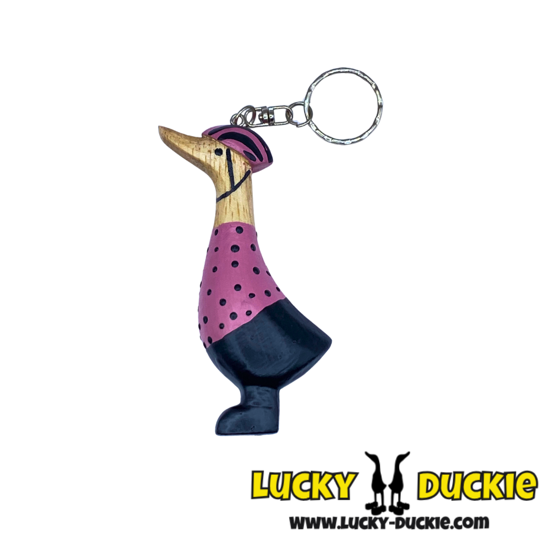 Pink Cyclist Keyring