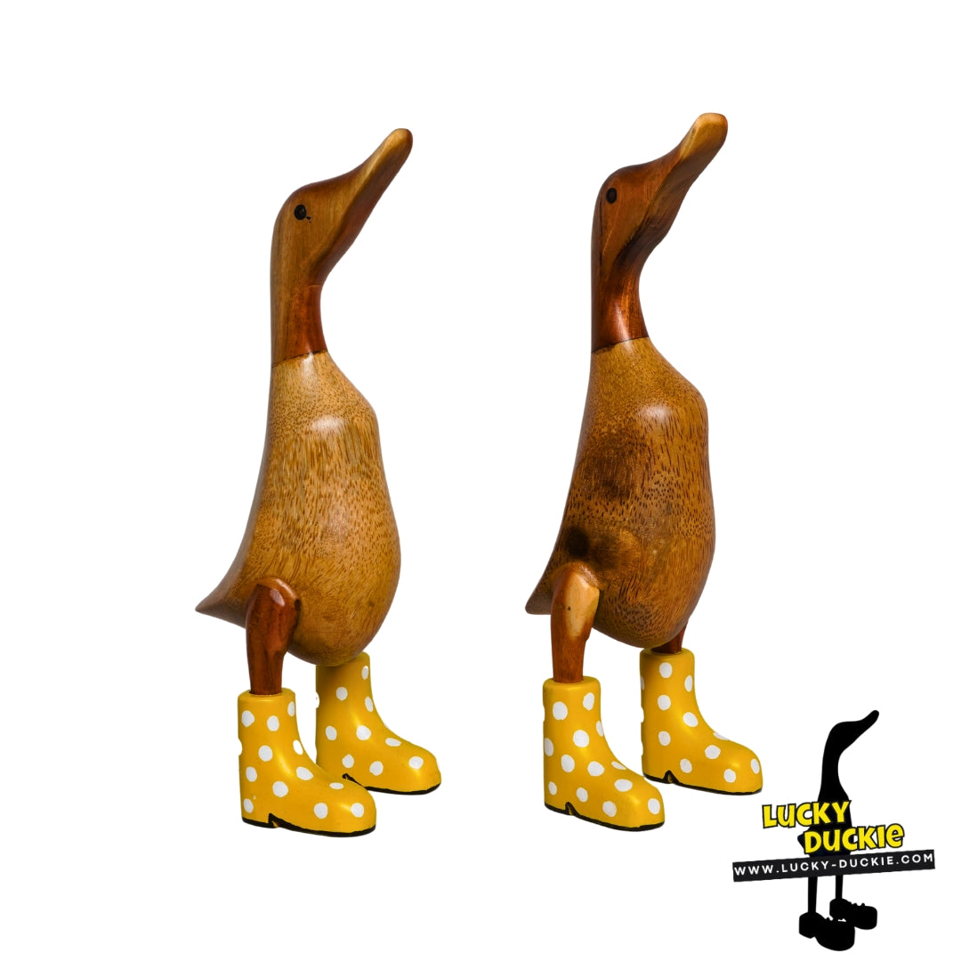 Ducks with YELLOW and White Spotted Welly Boot 30 cm