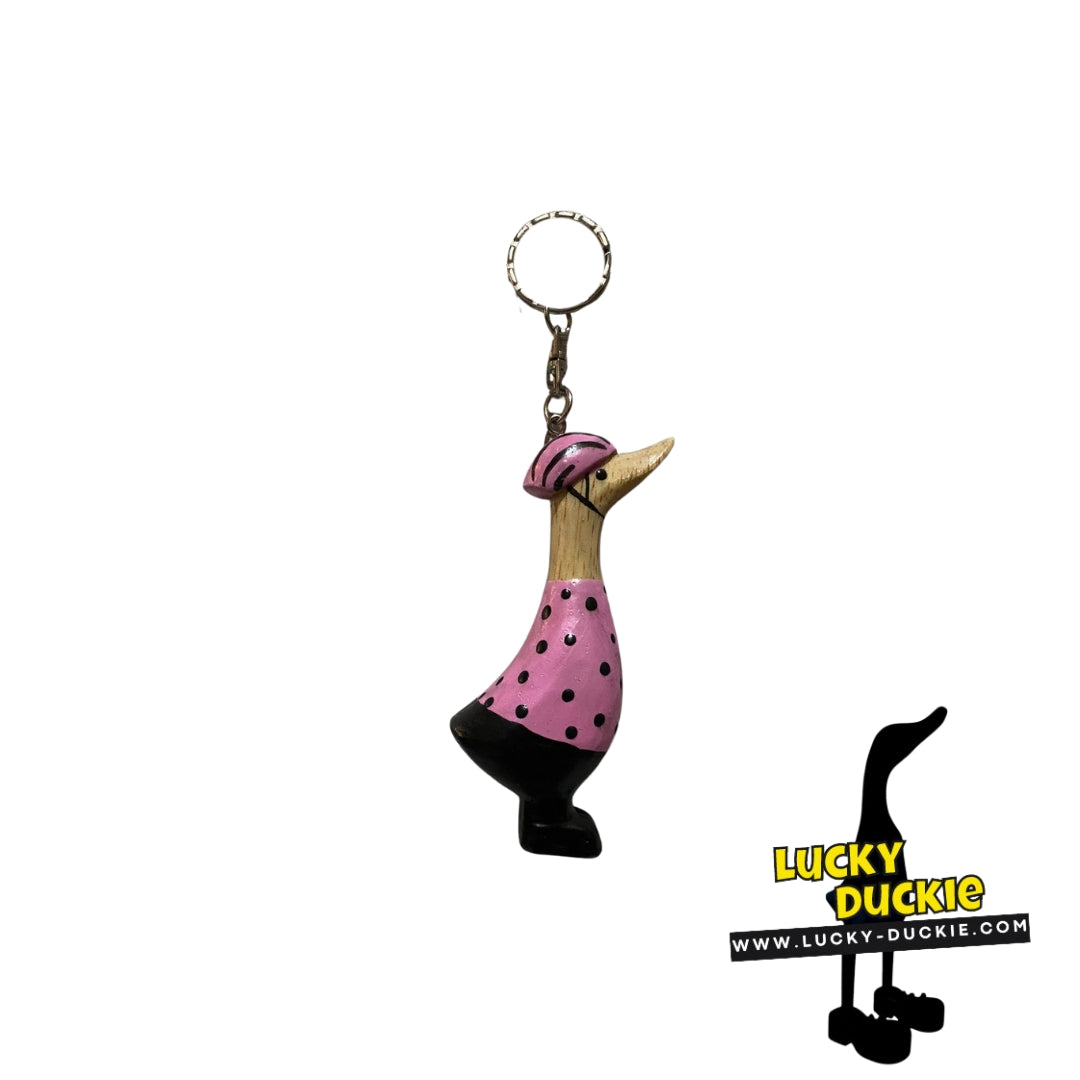 Pink Cyclist Key Ring