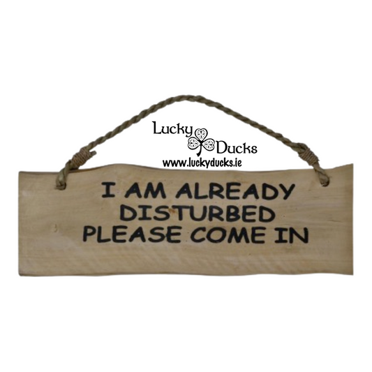 I am already disturbed Please come in