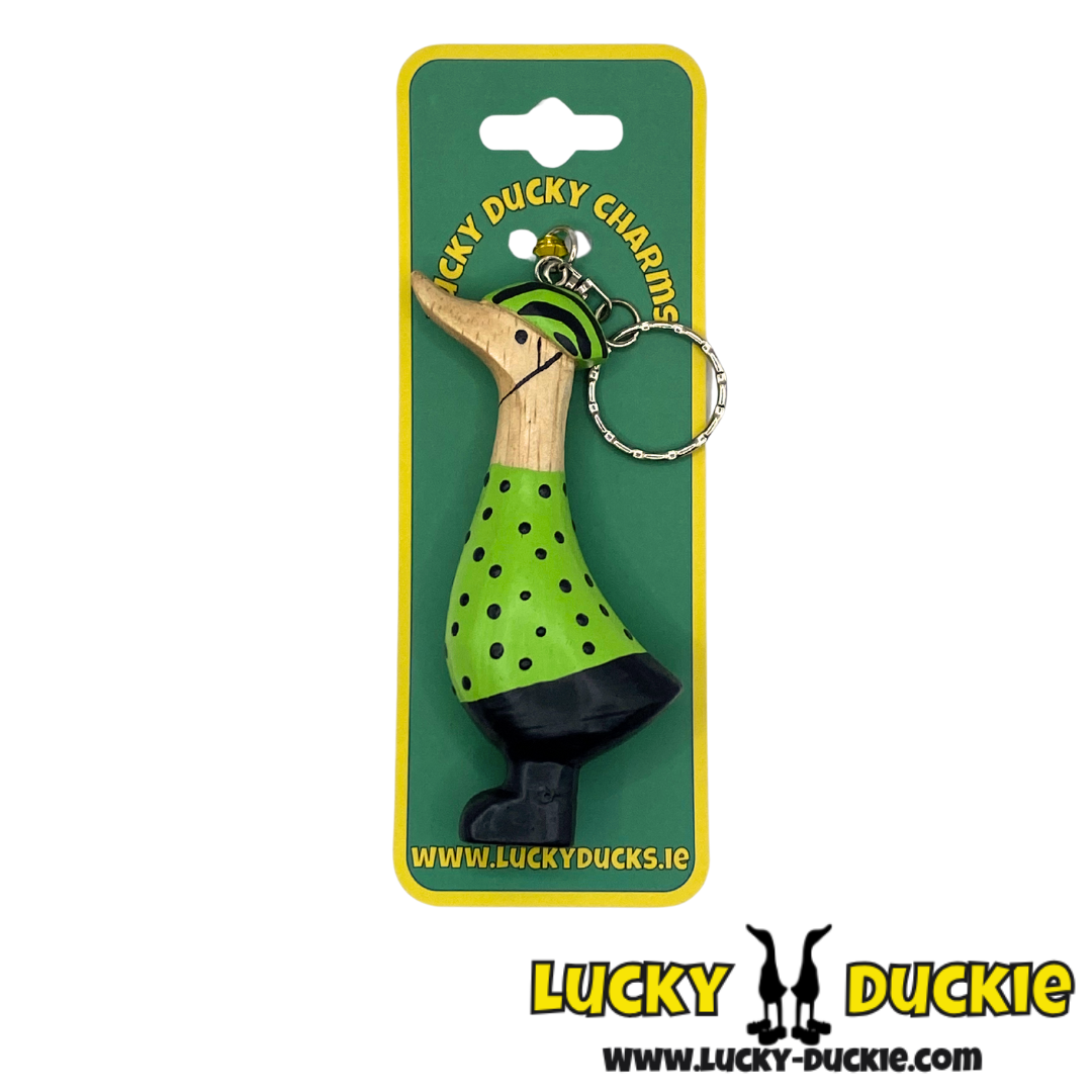 Green Cyclist Keyring