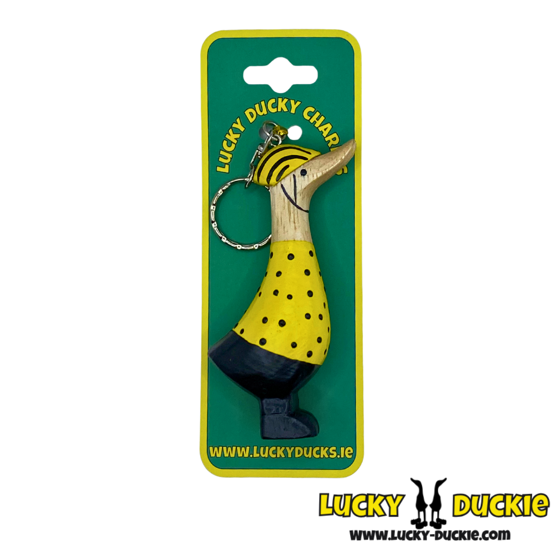 Yellow Cyclist Keyring