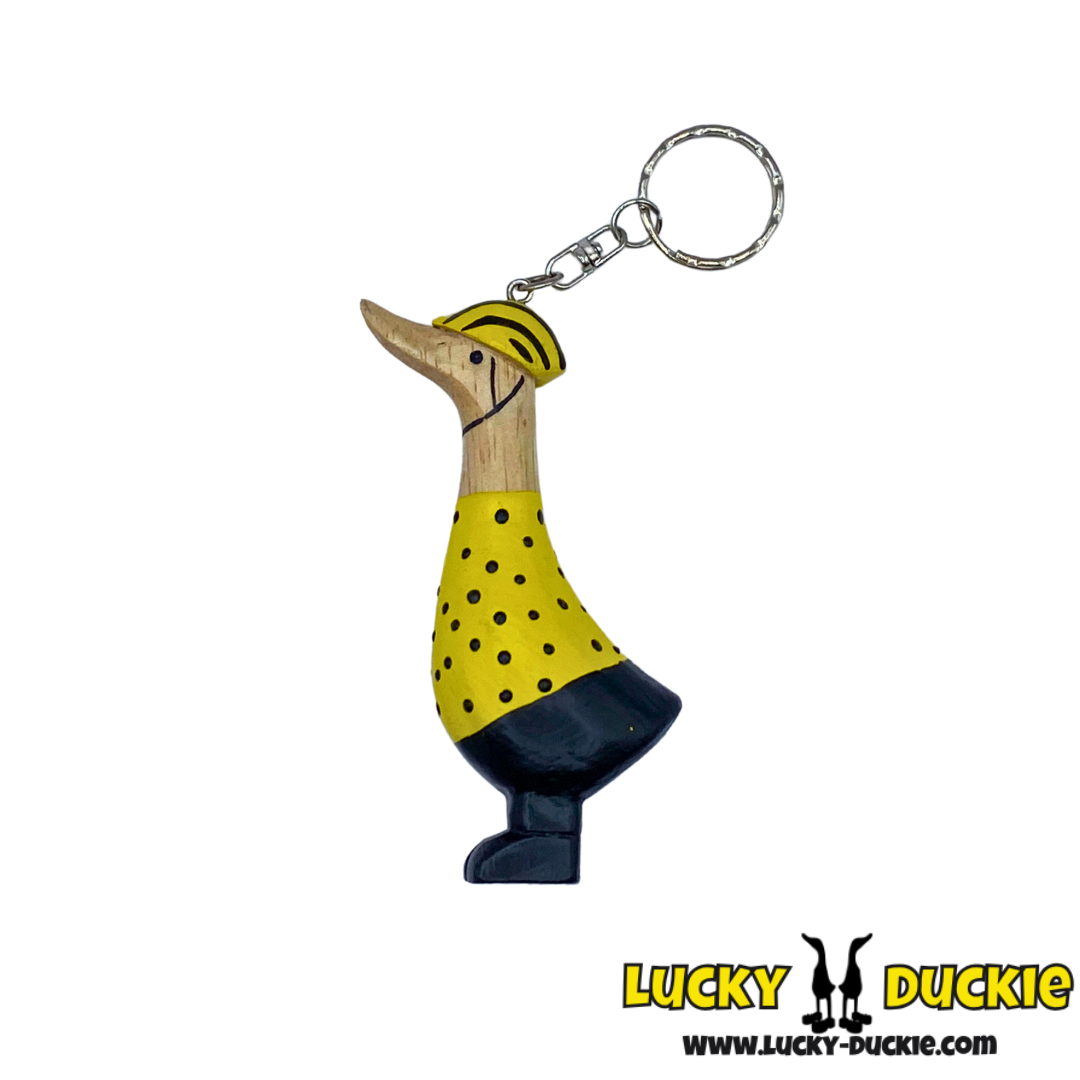 Yellow Cyclist Keyring