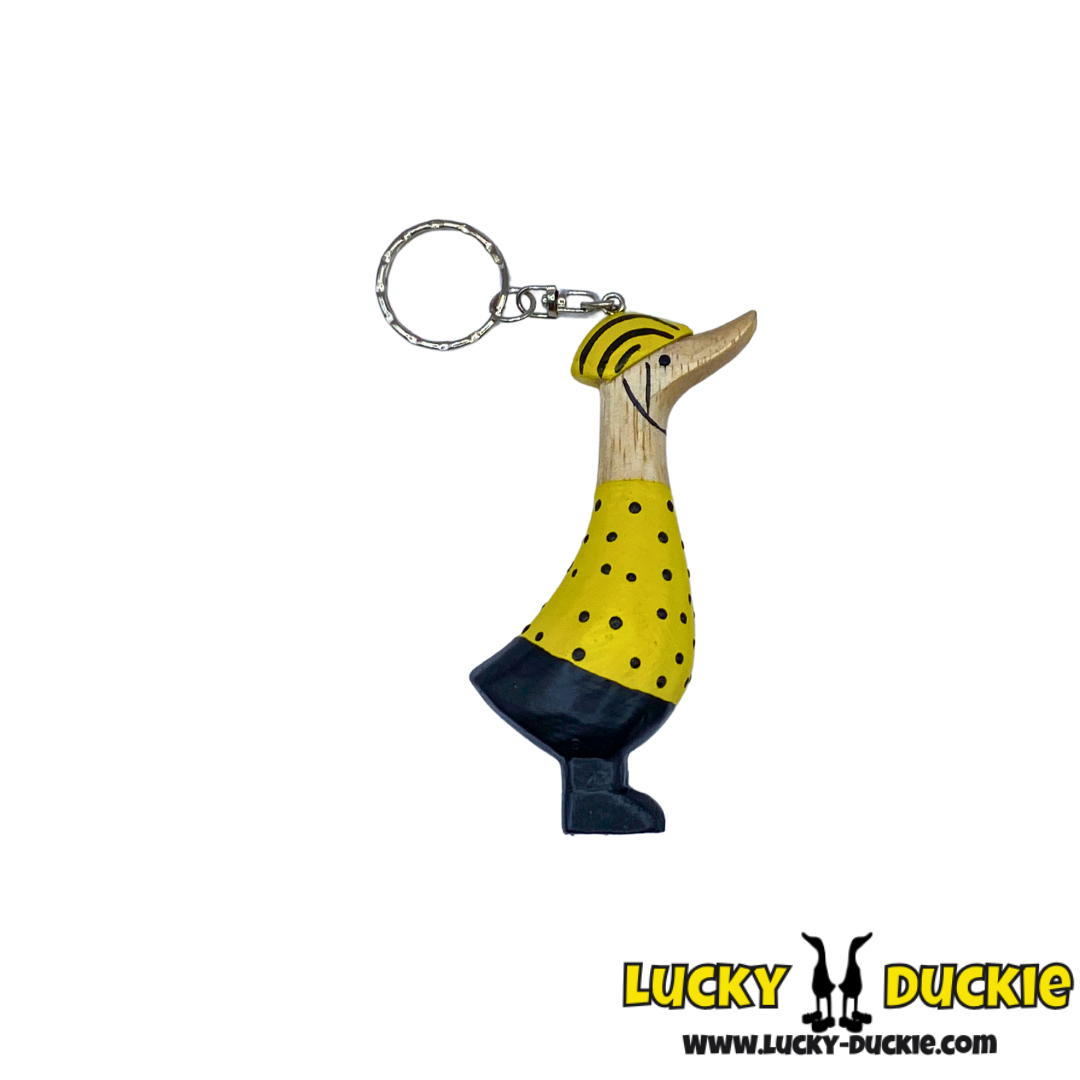 Yellow Cyclist Keyring