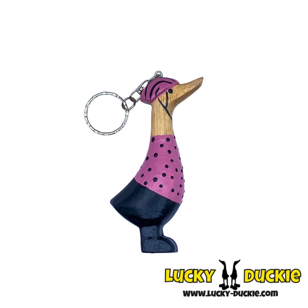 Pink Cyclist Keyring