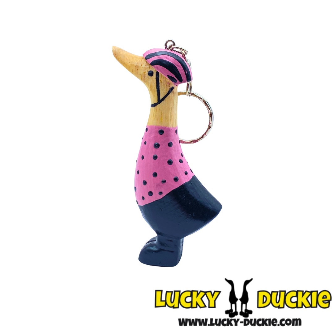 Pink Cyclist Keyring