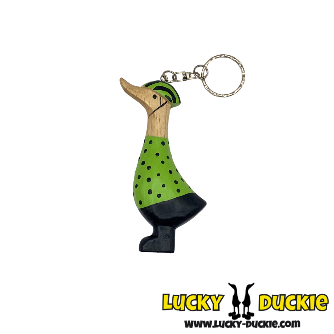 Green Cyclist Keyring