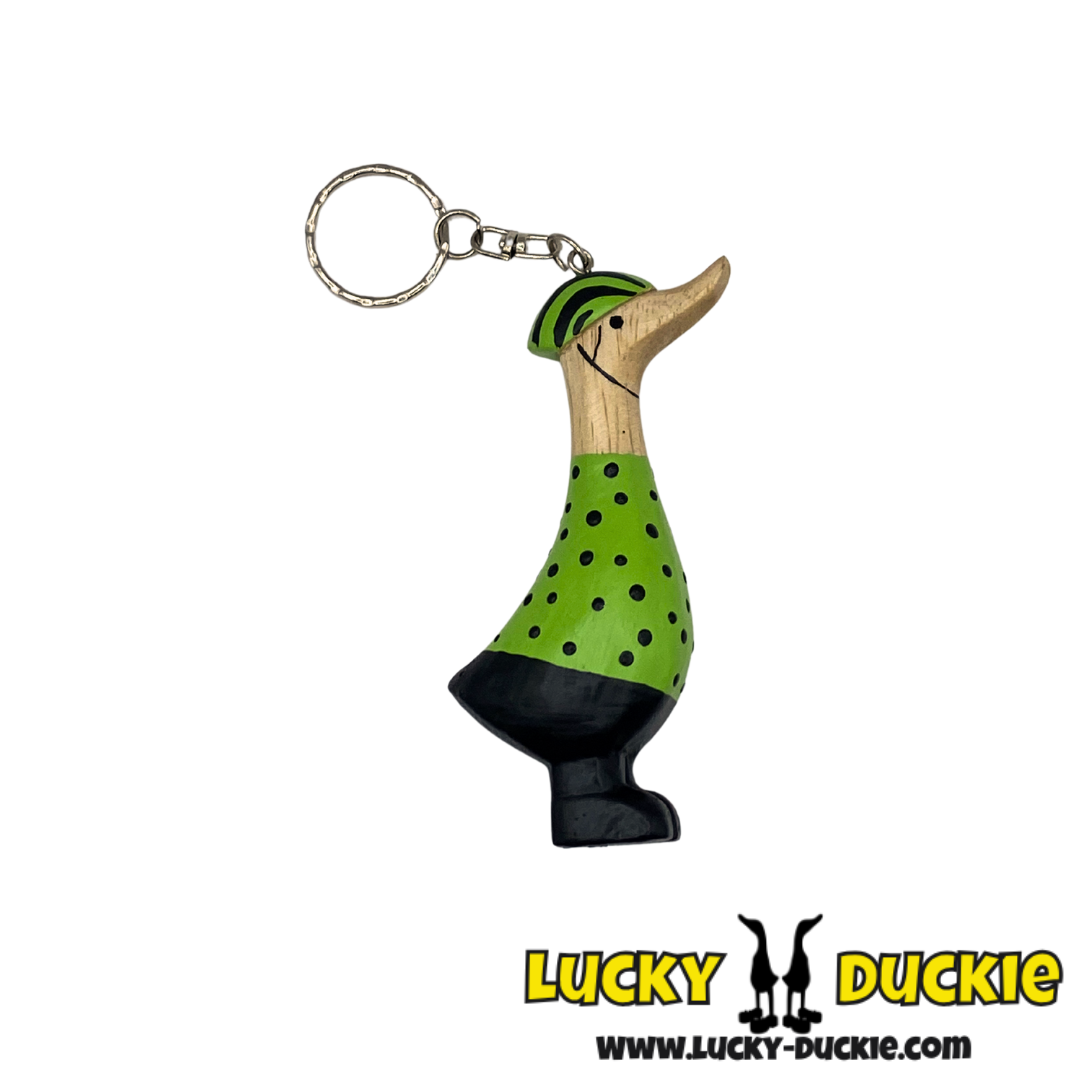 Green Cyclist Keyring