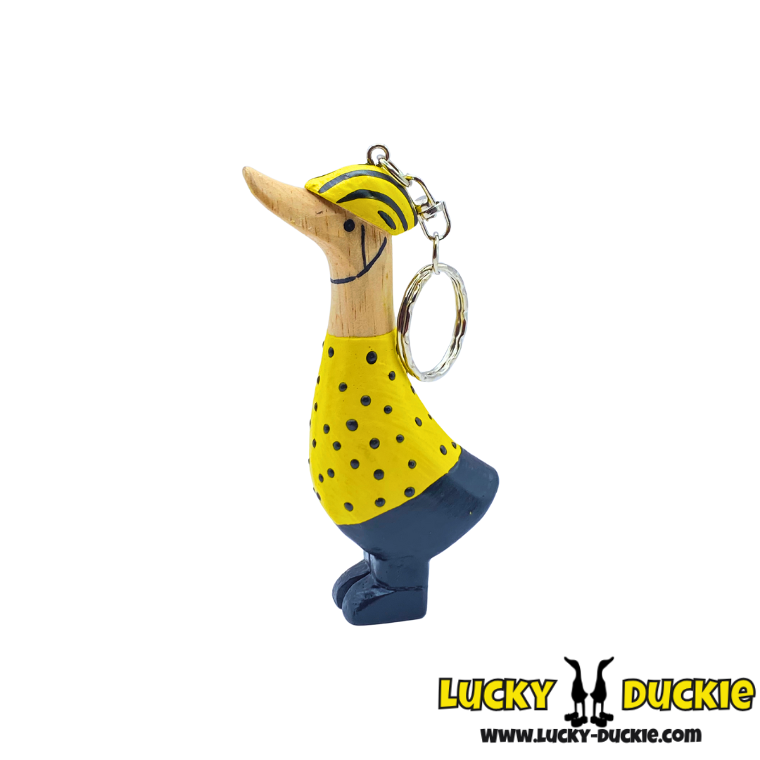 Yellow Cyclist Keyring