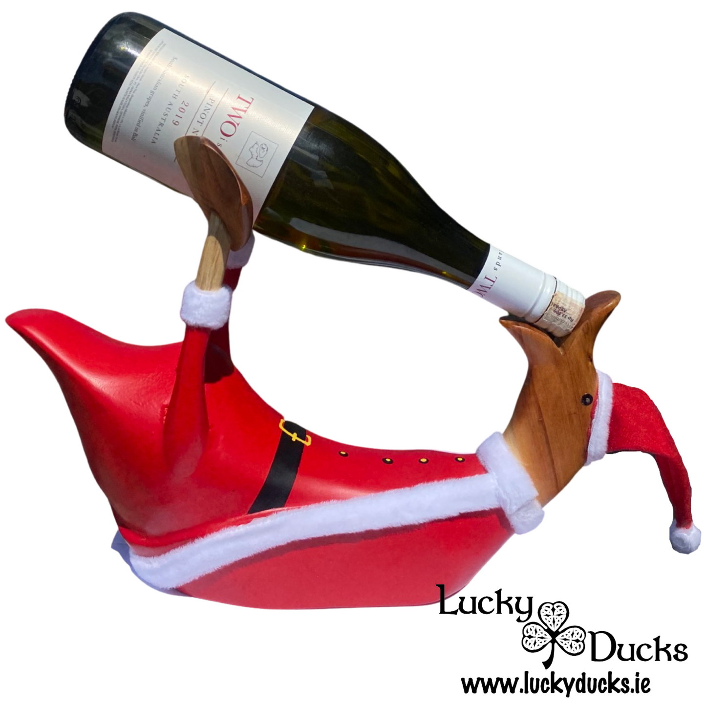 Santa drunk duck